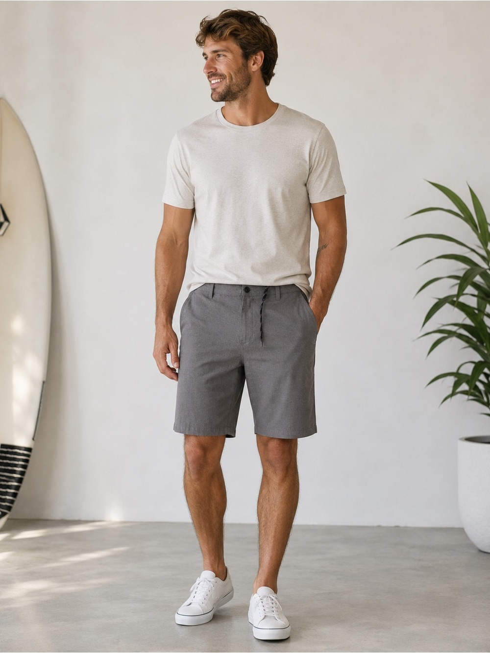 O’Neill Men’s Size 36 Gray Hybrid Stretch Shorts NWT 20” MSRP $55